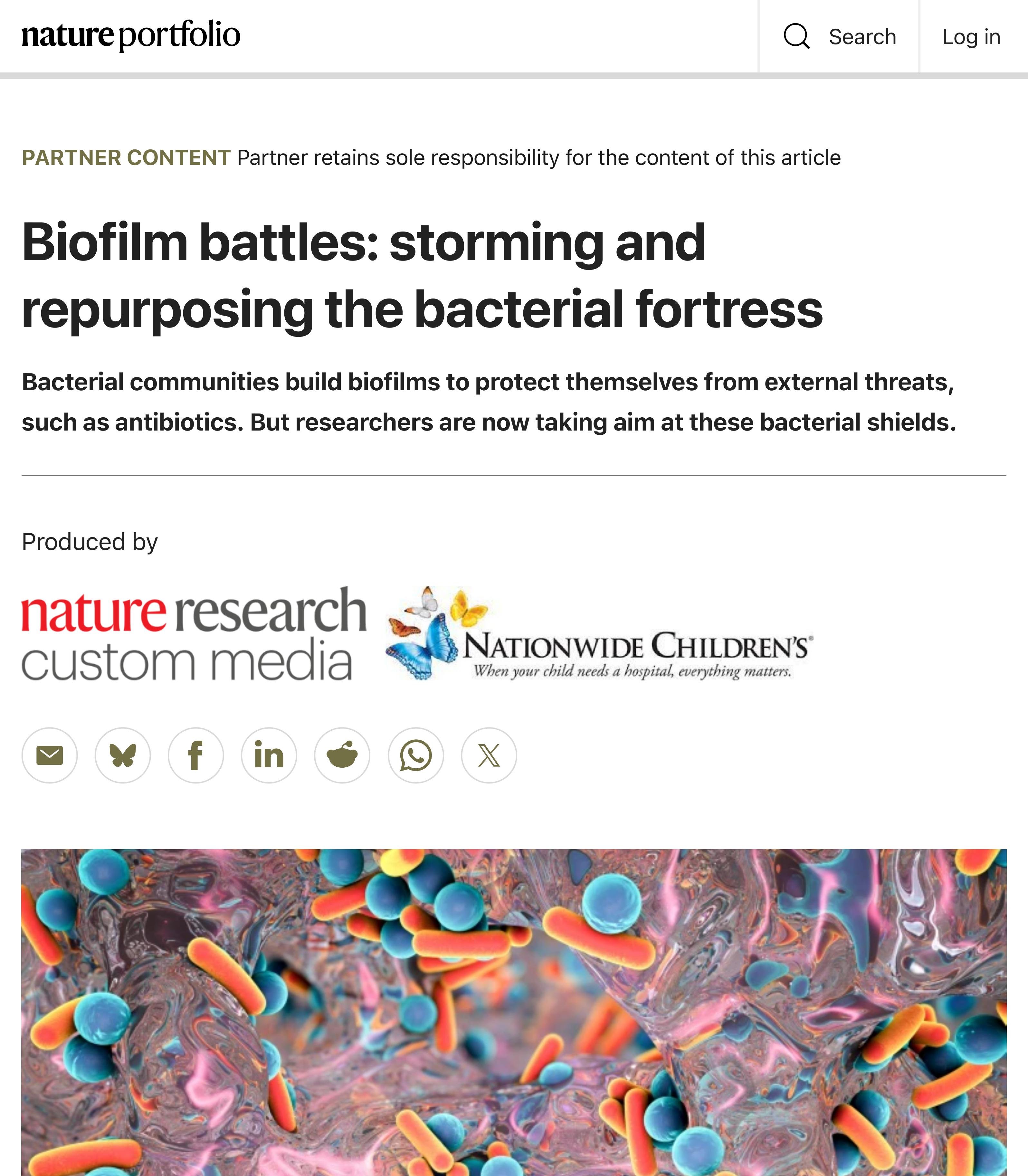 Nature Portfolio: Biofilm battles: storming and repurposing the bacterial fortress